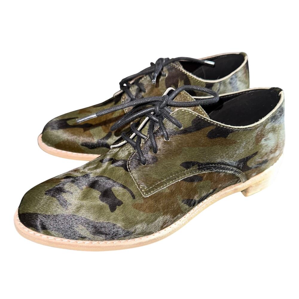 ALL BLACK Oxford camo calf hair shoes - size 38 (7.5) - B25